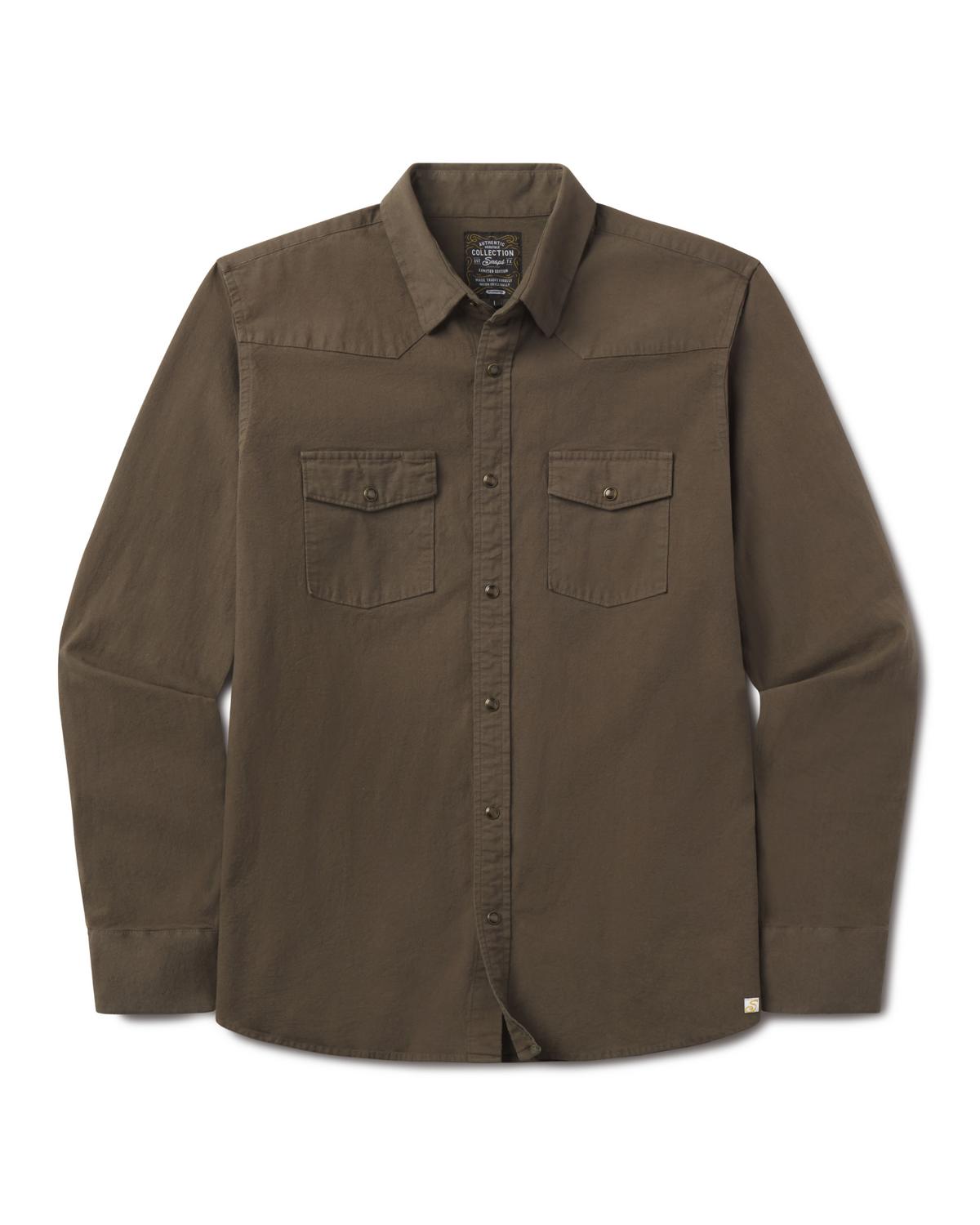 Heritage Ivy Green Denim Pearl Snap Long Sleeve Shirt - Ivy Green